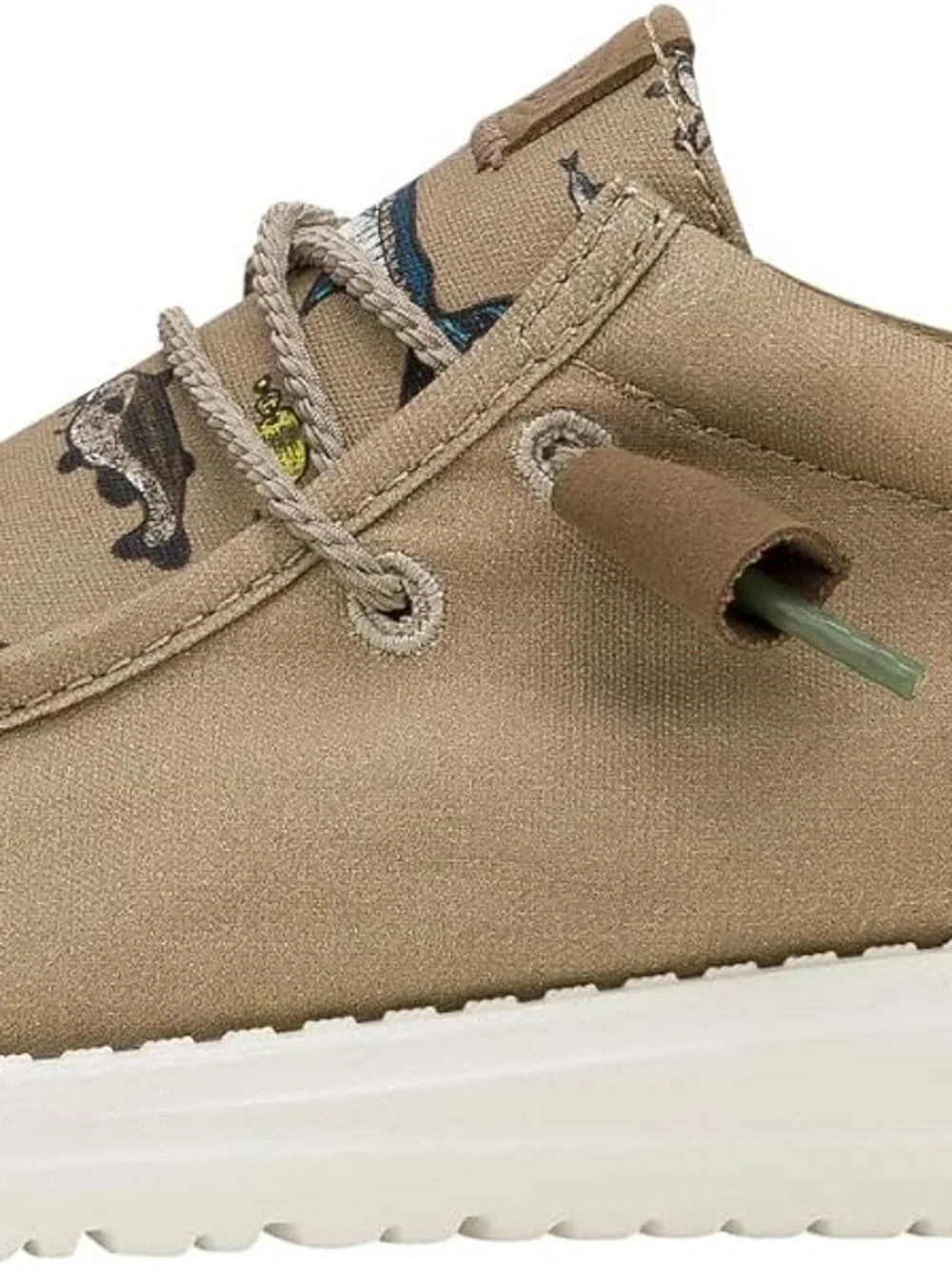 HEYDUDE Men's fish Wally Marlin Mule, Aluminum/Morel Brown shoes